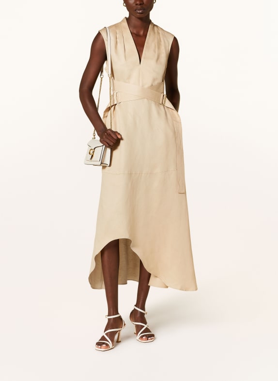 REISS Dress AVA with linen NUDE