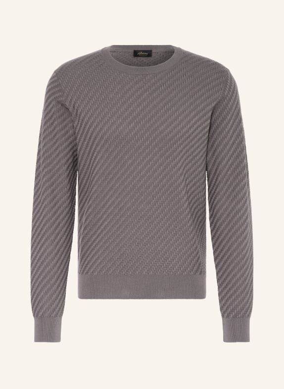 Brioni Sweater with silk DARK GRAY