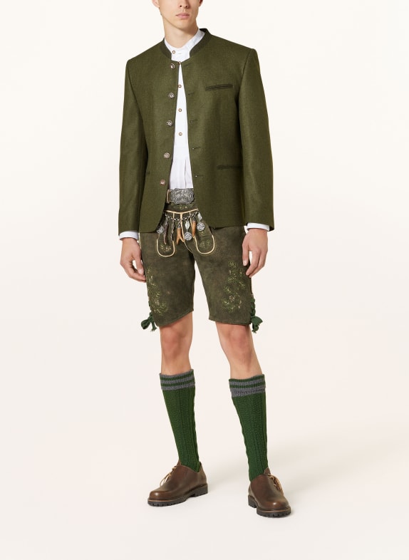 HIRSCHER Traditionele leren broek BAMBERG KAKI