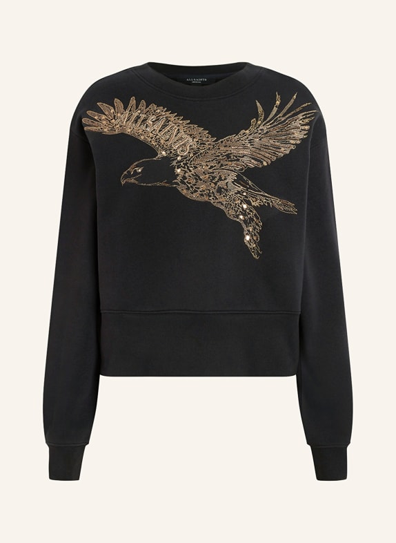ALLSAINTS Sweatshirt FLITE SEPARO with decorative beads and embroidery BLACK