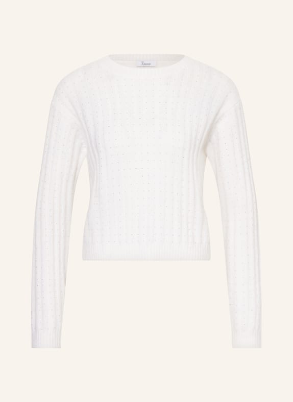Princess GOES HOLLYWOOD Pullover mit Schmucksteinen WEISS