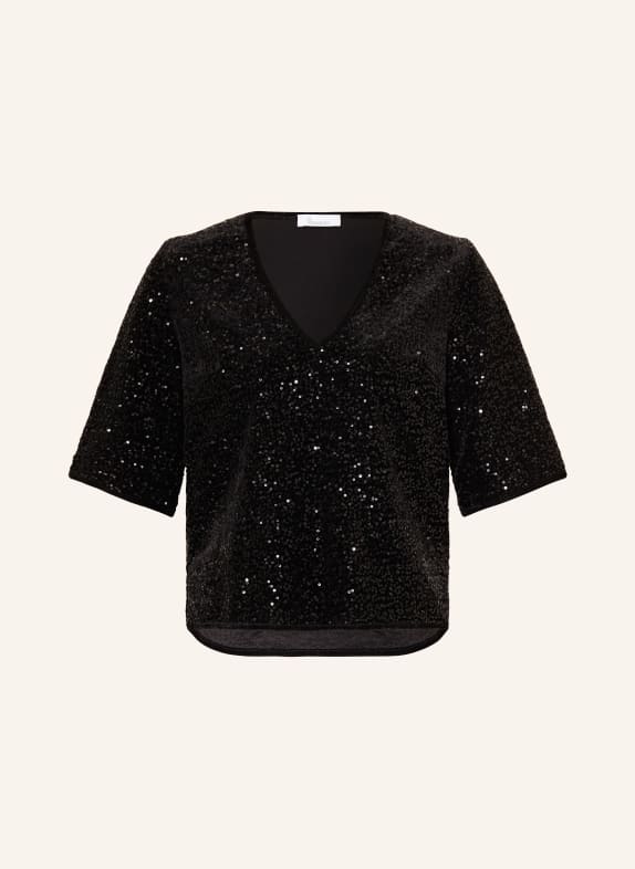 Princess GOES HOLLYWOOD Blusenshirt mit 3/4-Arm und Paillettenbesatz SCHWARZ