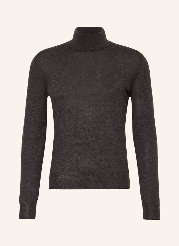 FIORONI Turtleneck sweater in cashmere with silk DARK GRAY