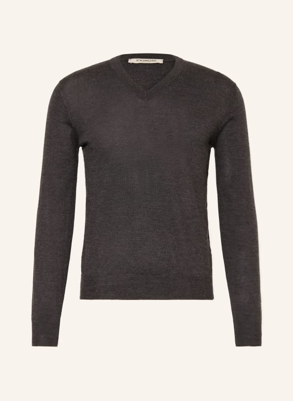 FIORONI Cashmere-Pullover mit Seide DUNKELGRAU