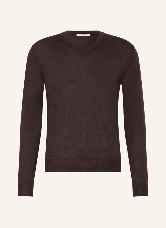 FIORONI Cashmere-Pullover mit Seide DUNKELBRAUN