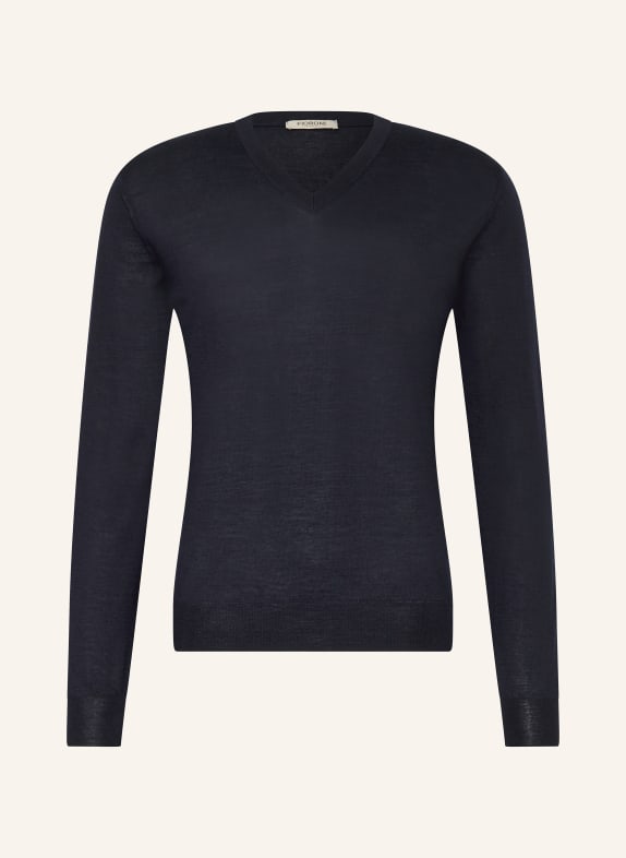 FIORONI Cashmere-Pullover mit Seide DUNKELBLAU