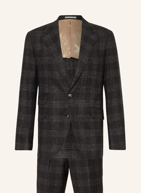 BRUNELLO CUCINELLI Flannel suit slim fit with silk C023 anthra