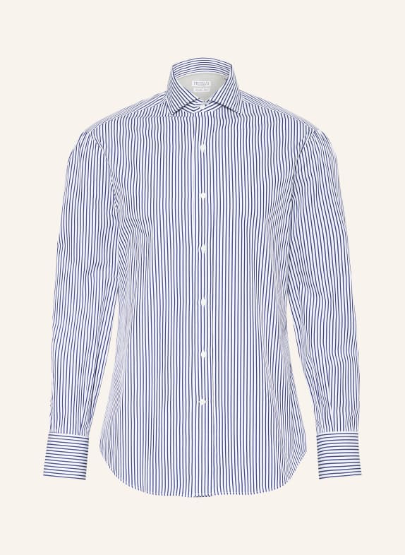 BRUNELLO CUCINELLI Shirt basic fit BLUE/ WHITE