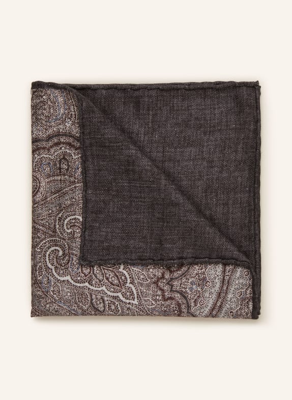 BRUNELLO CUCINELLI Pocket square in silk BROWN/ WHITE