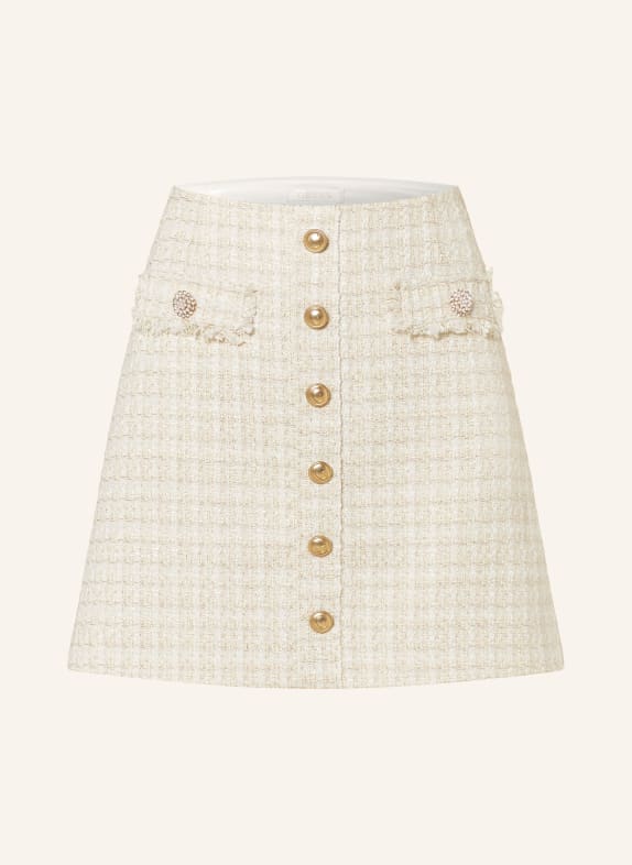 GUESS Tweed skirt DAPHNEE with glitter thread ECRU