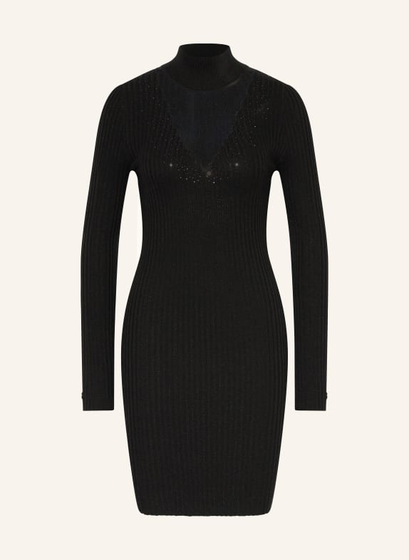 GUESS Knit dress ALICE with glitter thread and decorative gems BLACK