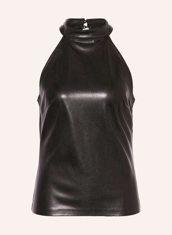 GUESS Top VIOLETTE in Lederoptik SCHWARZ