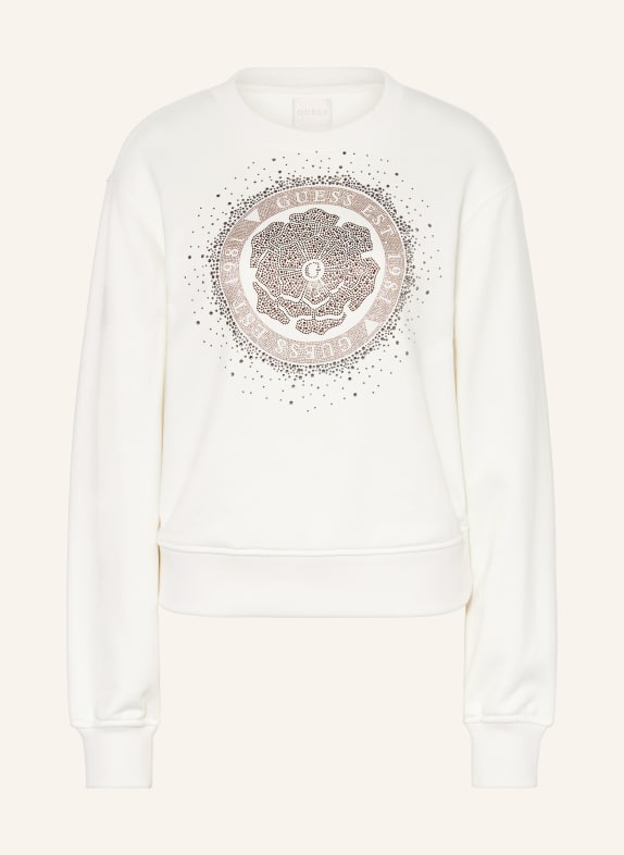 GUESS Sweatshirt with decorative gems ECRU
