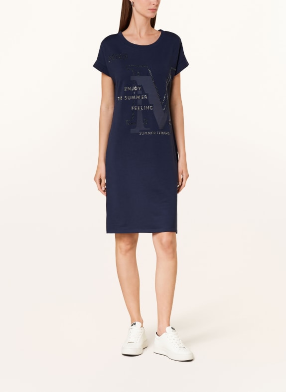 monari Jersey dress with decorative gems DARK BLUE