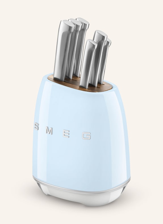 SMEG 7-tlg. Messerblock KBSF02 HELLBLAU