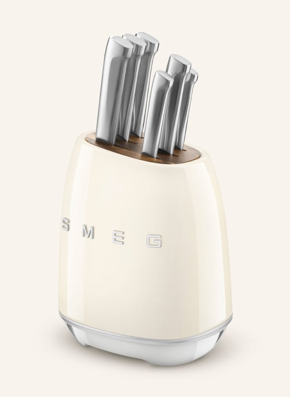 SMEG 7-piece Knife block KBSF02 CREAM