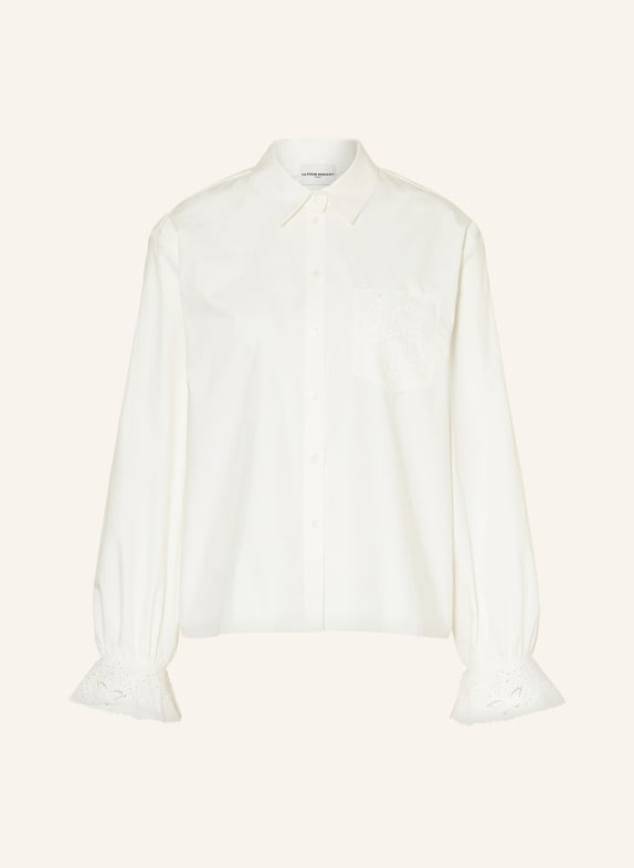 CLAUDIE PIERLOT Hemdbluse mit Lochspitze WEISS