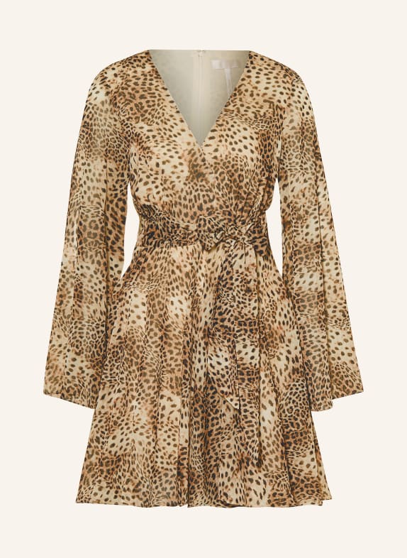 GUESS Dress LAILA in wrap look LIGHT BROWN/ BROWN/ DARK BROWN