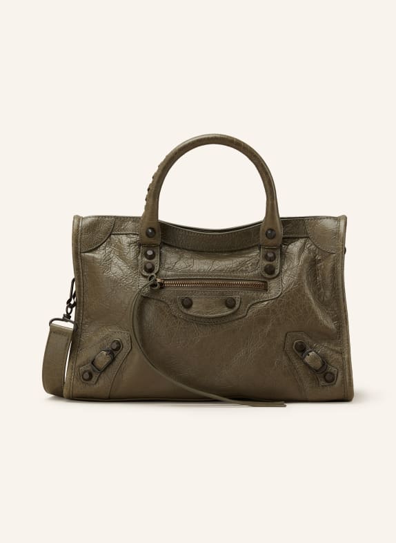 BALENCIAGA Torebka LE CITY BAG SMALL z ćwiekami KHAKI