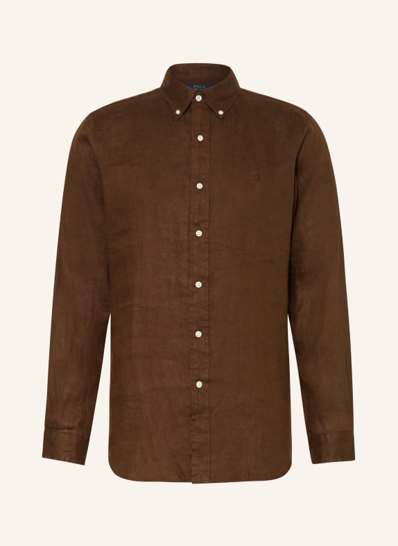 POLO RALPH LAUREN Linen shirt Custom Fit BROWN