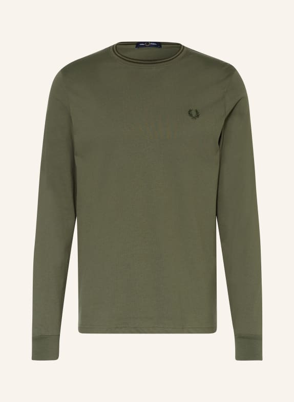 FRED PERRY Koszulka z długim rękawem OLIWKOWY