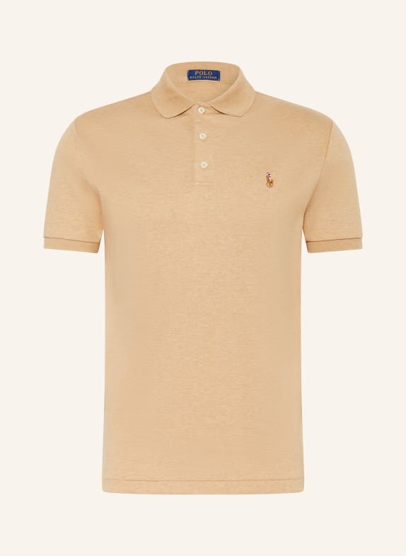 POLO RALPH LAUREN Jersey-Poloshirt Custom Slim Fit CAMEL