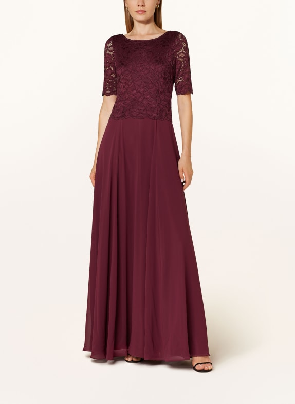 Vera Mont Dress with lace DARK RED