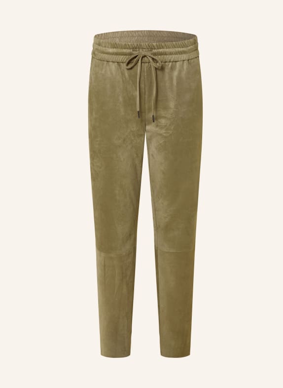 Juvia 7/8 trousers in leather look OLIVE