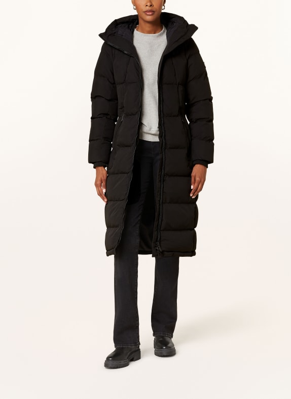 WELLENSTEYN Quilted coat RAFFLE LONG BLACK