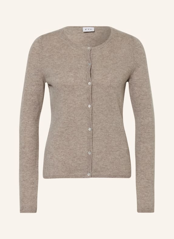 FTC CASHMERE Strickjacke aus Cashmere TAUPE