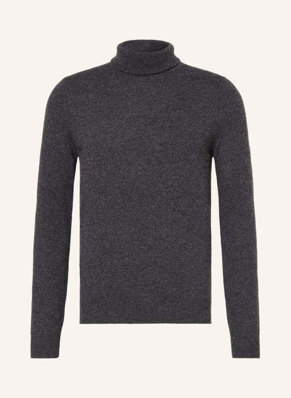 FTC CASHMERE Rollkragenpullover aus Cashmere DUNKELGRAU