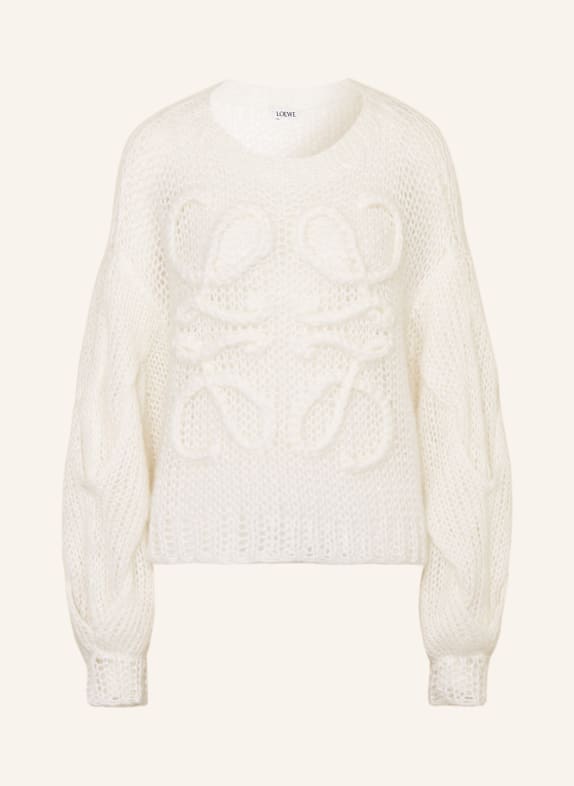 LOEWE Sweater with mohair WHITE