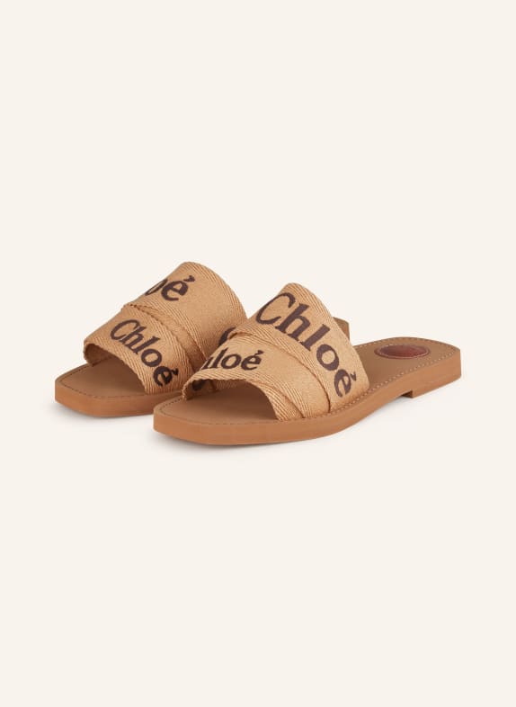 Chloé Slides WOODY 2Y4 DARK TAN