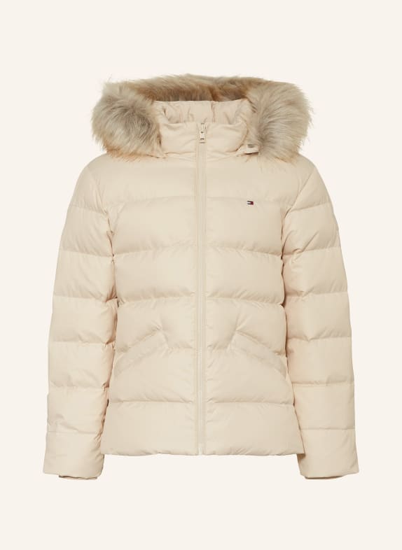 TOMMY HILFIGER Daunenjacke mit abnehmbarem Kunstpelz BEIGE