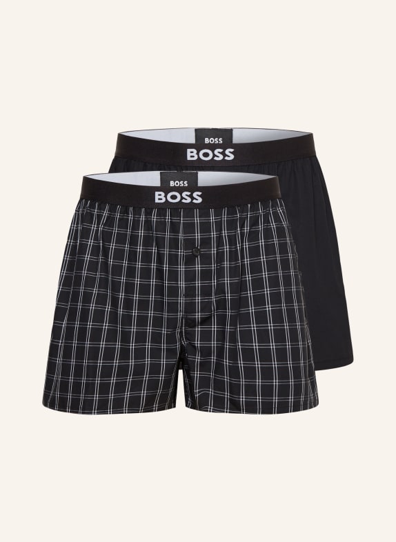 BOSS 2-pack woven boxer shorts BLACK