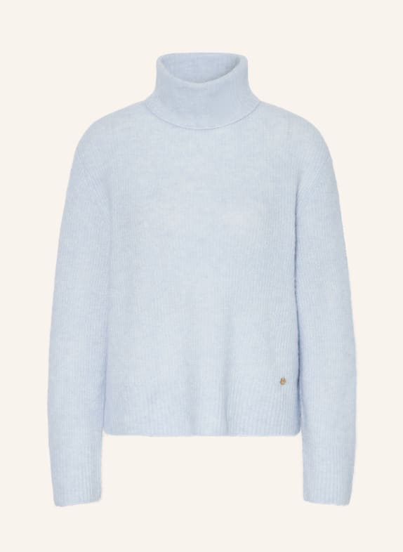 MOS MOSH Turtleneck sweater AIDY with alpaca LIGHT BLUE