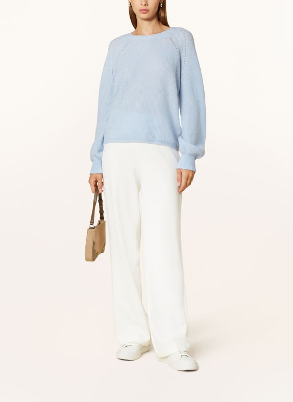 MOS MOSH Sweater with alpaca LIGHT BLUE