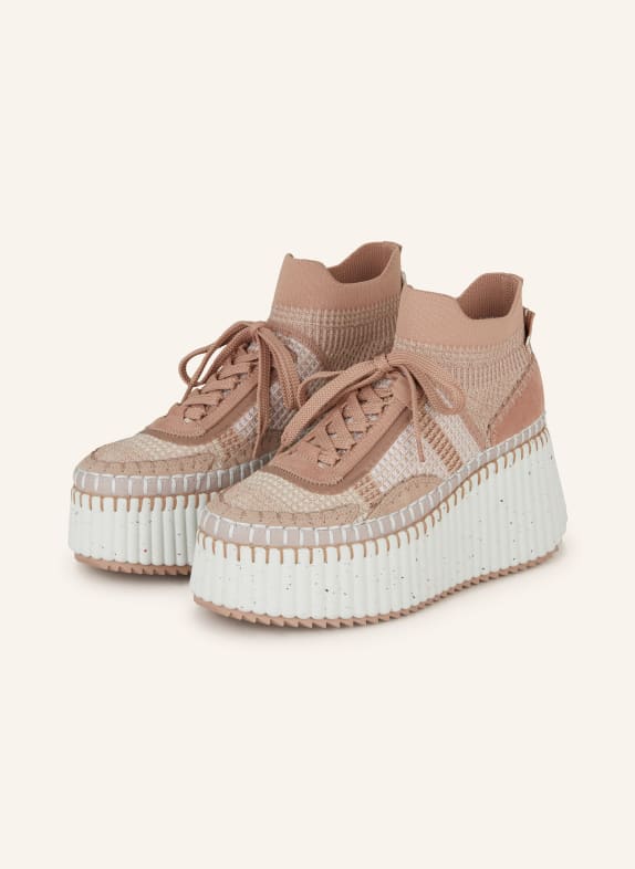 Chloé Vysoké sneakersy NAMA 6L6 Tan Rose