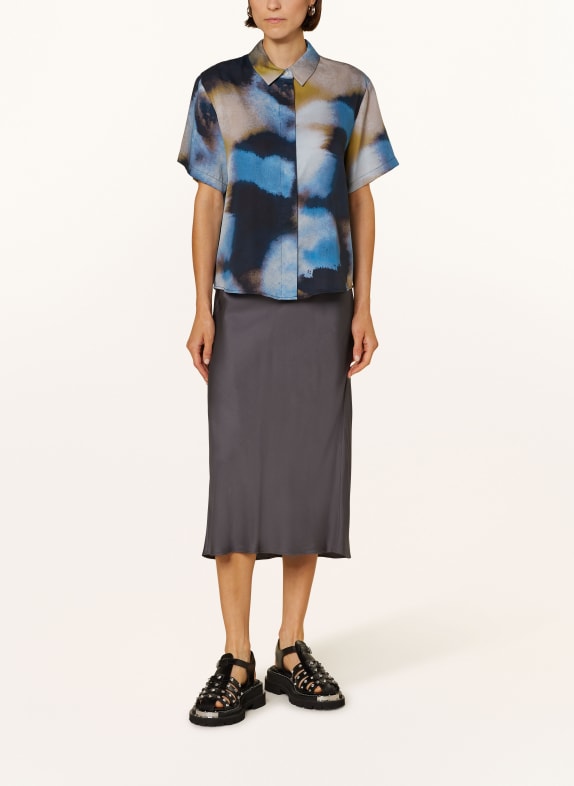 Juvia Satin skirt FLEUR DARK BLUE