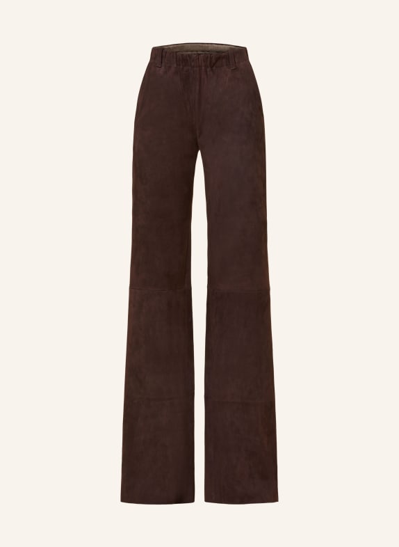 STOULS Leather pants OSWALD DARK BROWN