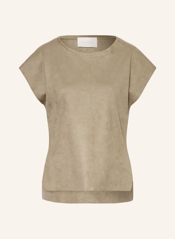 Juvia T-Shirt ALEA in Lederoptik OLIV