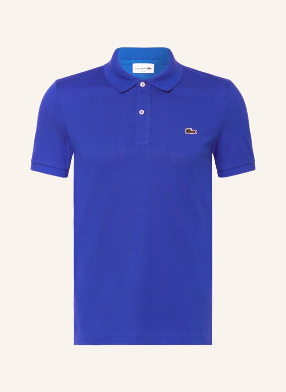 LACOSTE Koszulka polo z piki slim fit NIEBIESKI