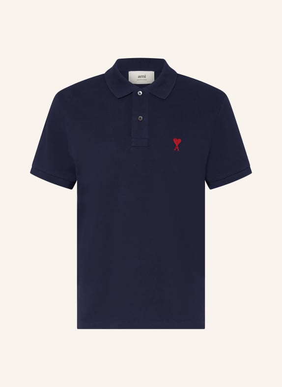 AMI PARIS Piqué-Poloshirt DUNKELBLAU