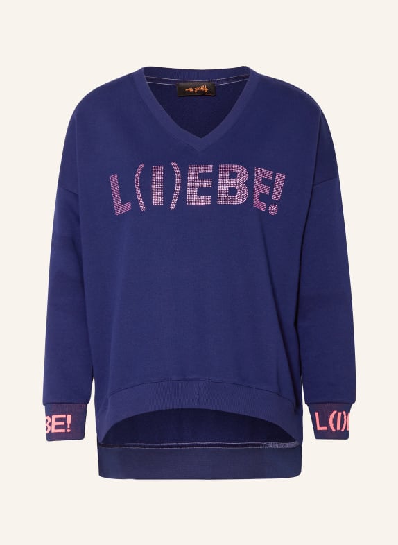 miss goodlife Sweatshirt mit Schmucksteinen DUNKELBLAU/ PINK