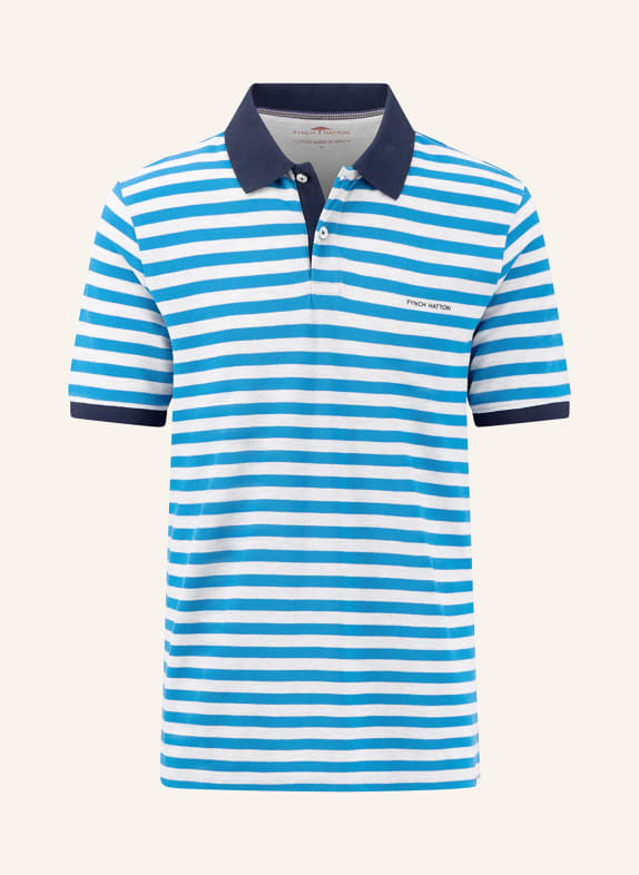 FYNCH-HATTON Piqué-Poloshirt BLAU/ HELLGRAU