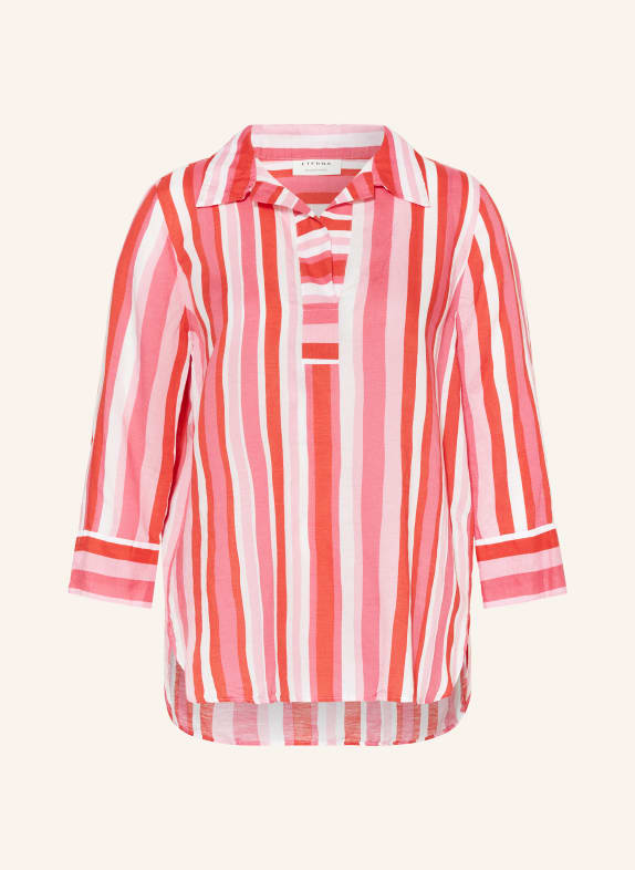 ETERNA Shirt blouse with linen and 3/4 sleeves RED/ PINK/ WHITE