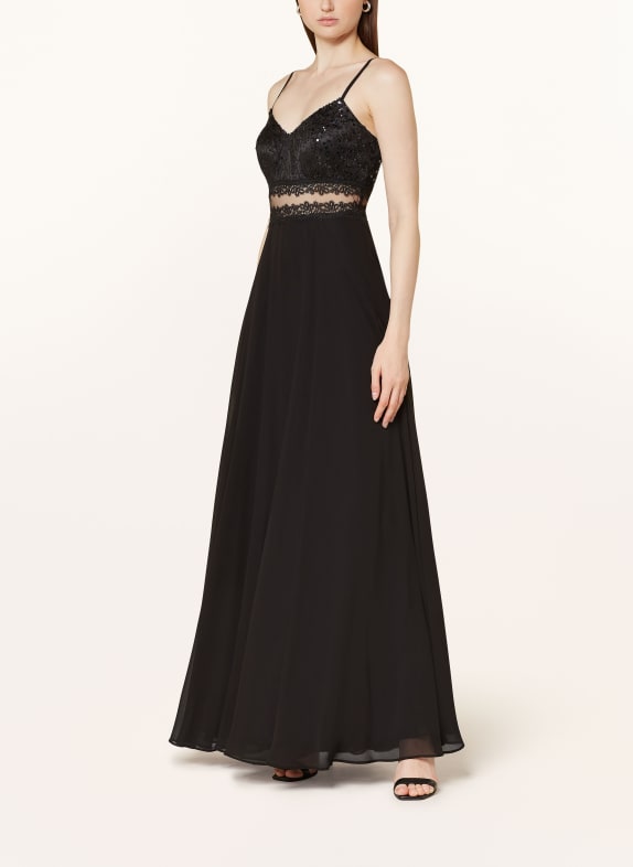 VM Vera Mont Evening dress with lace and sequins BLACK