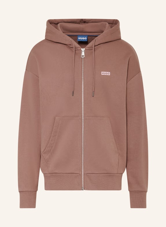 HUGO BLUE Oversized sweat jacket BROWN