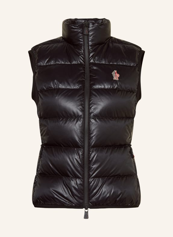 MONCLER GRENOBLE Daunenweste im Materialmix SCHWARZ