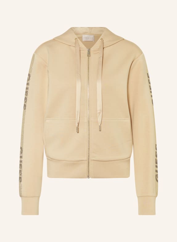 GUESS Sweatjacke mit Schmucksteinen BEIGE